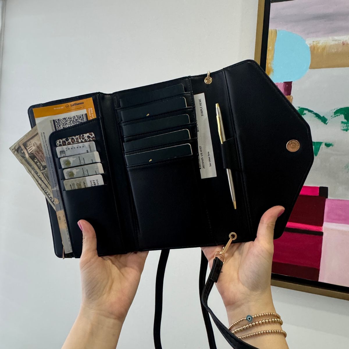 Porta Pasaportes Negro